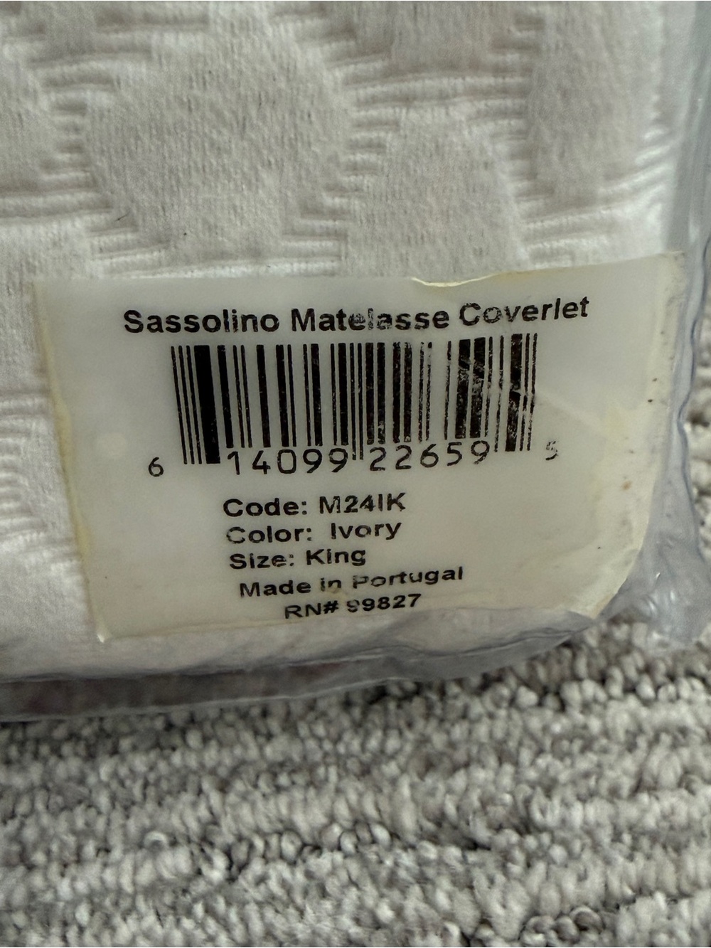 NEW! Annie Selke Luxe Ivory KING Coverlet - Picture 4 of 4